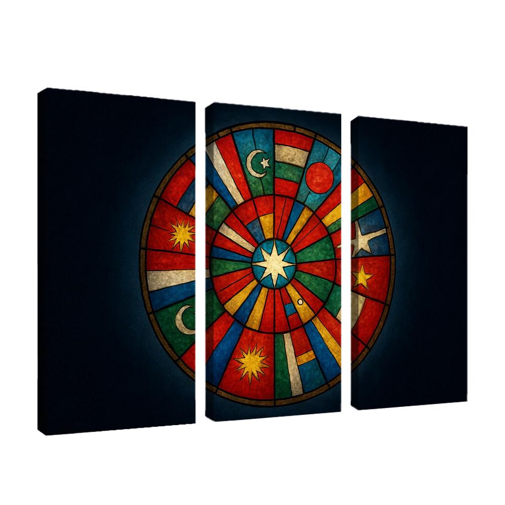 Celestial Mosaic Of World Banners oil paintings frame