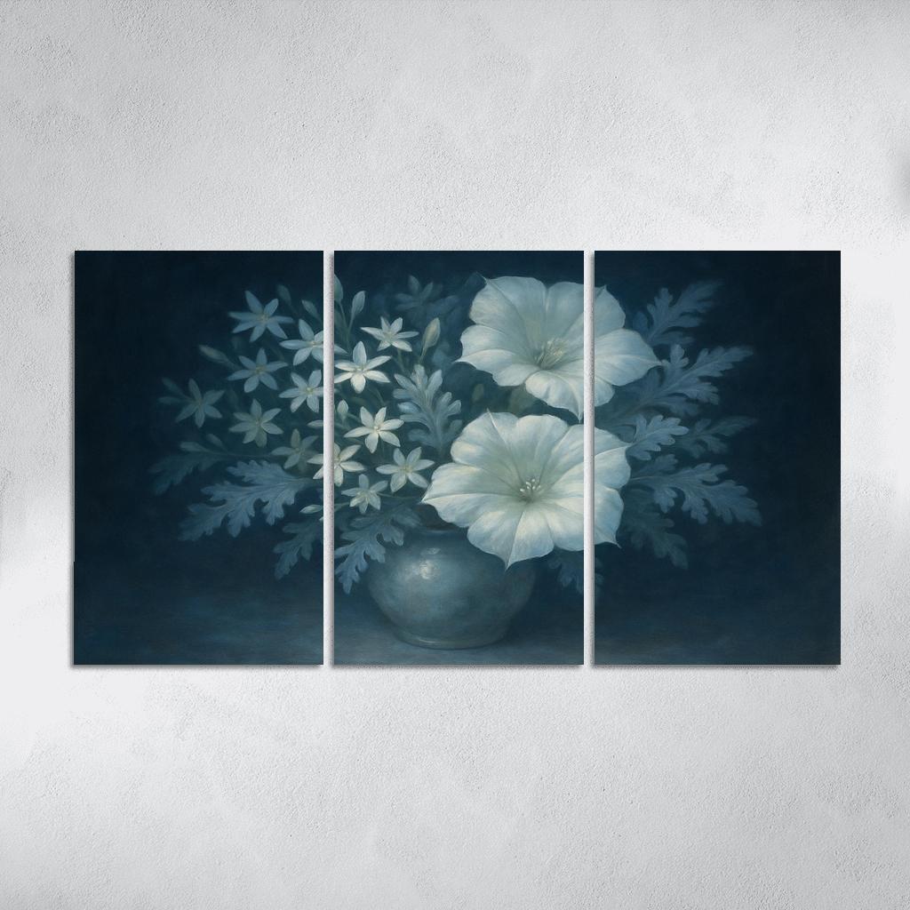 Nocturnal Moonlit Garden Bouquet modern paintings frame