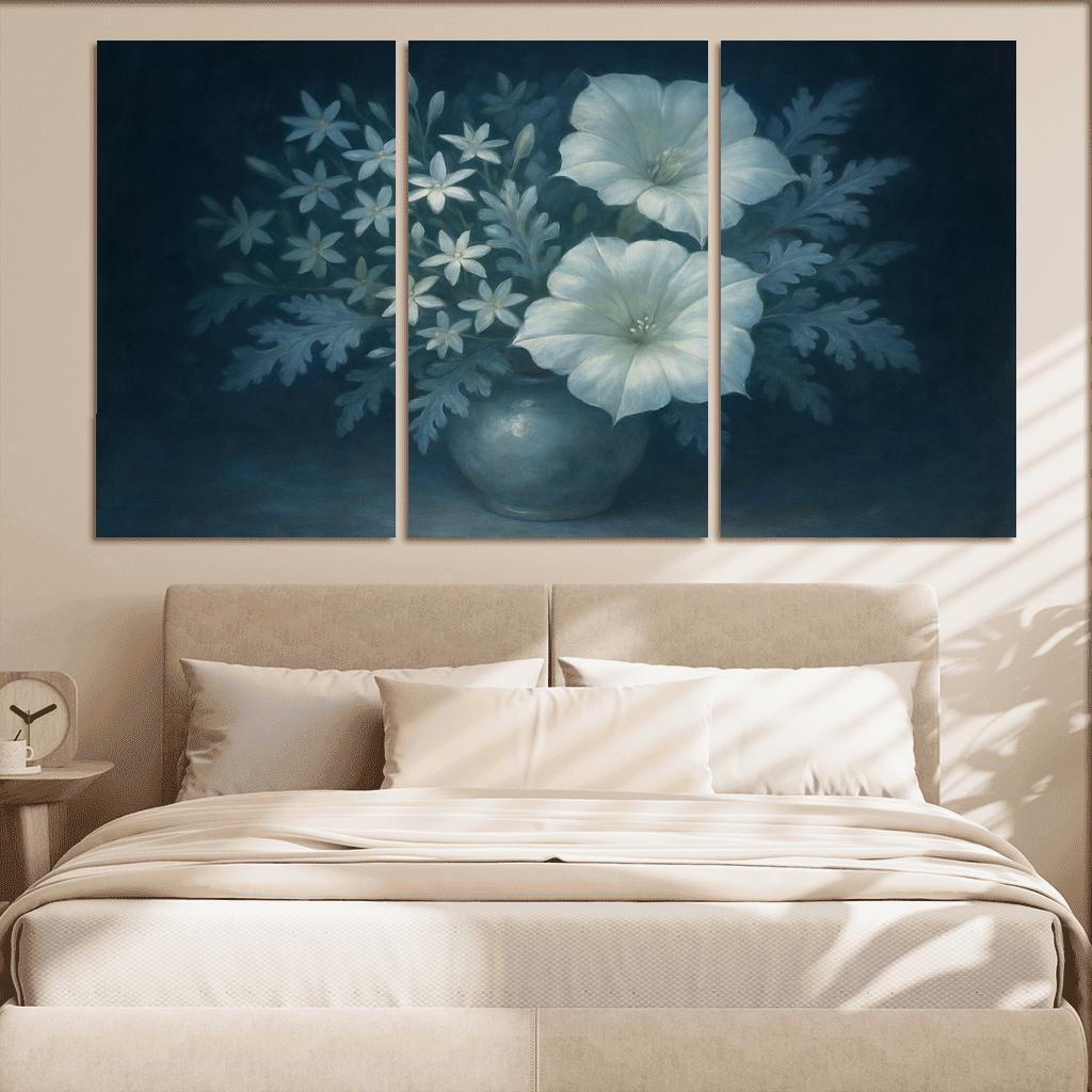 Nocturnal Moonlit Garden Bouquet modern paintings frame
