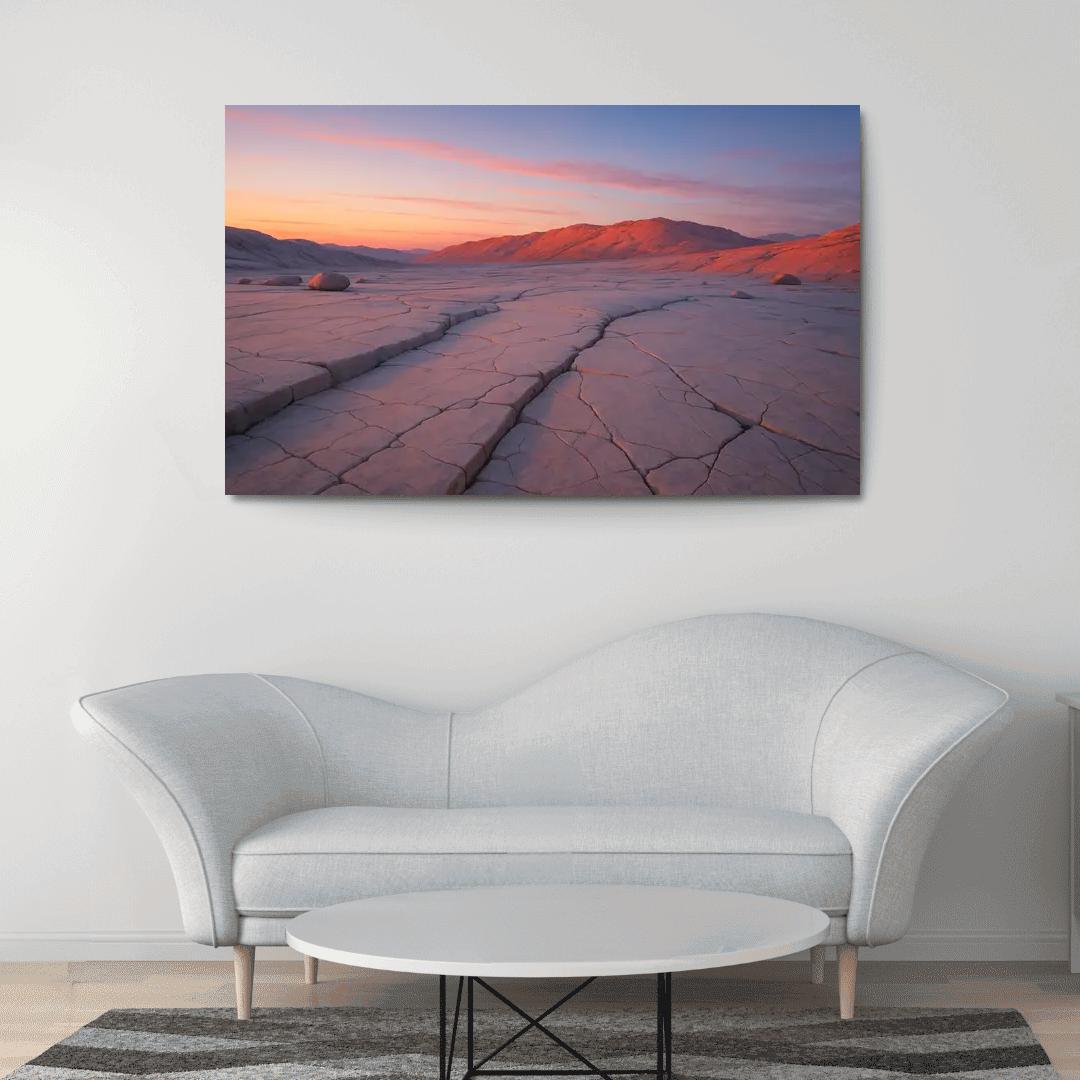 Celestial Dawn Over Quartz Plateau custom paintings frame