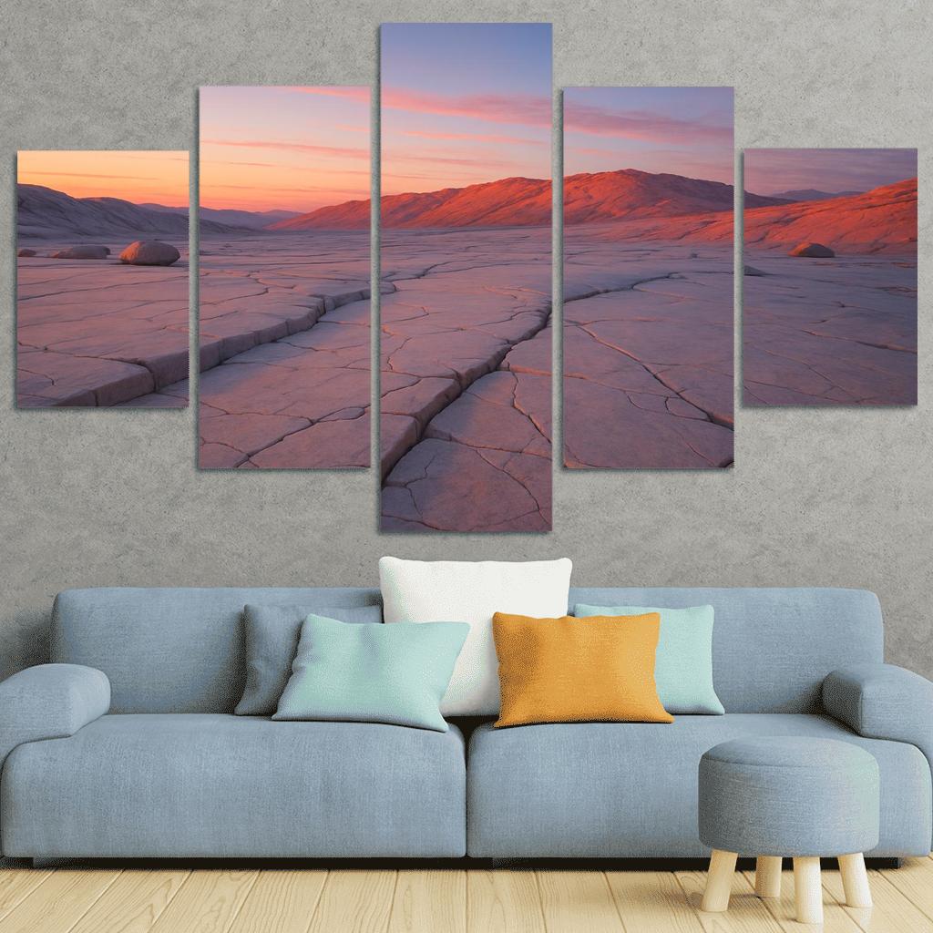 Celestial Dawn Over Quartz Plateau custom paintings frame