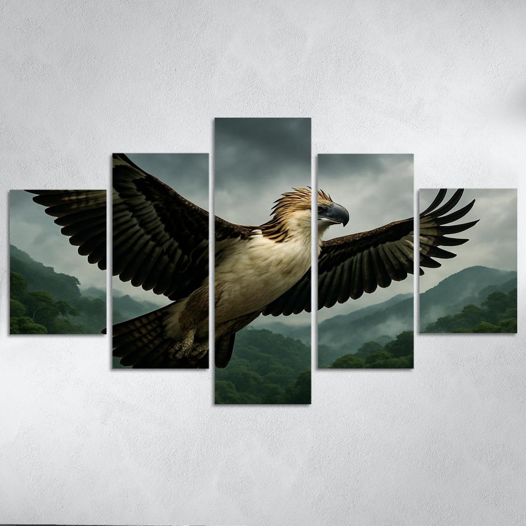 The Regal Philippine Eagle Above Emerald Rainforest wall decor