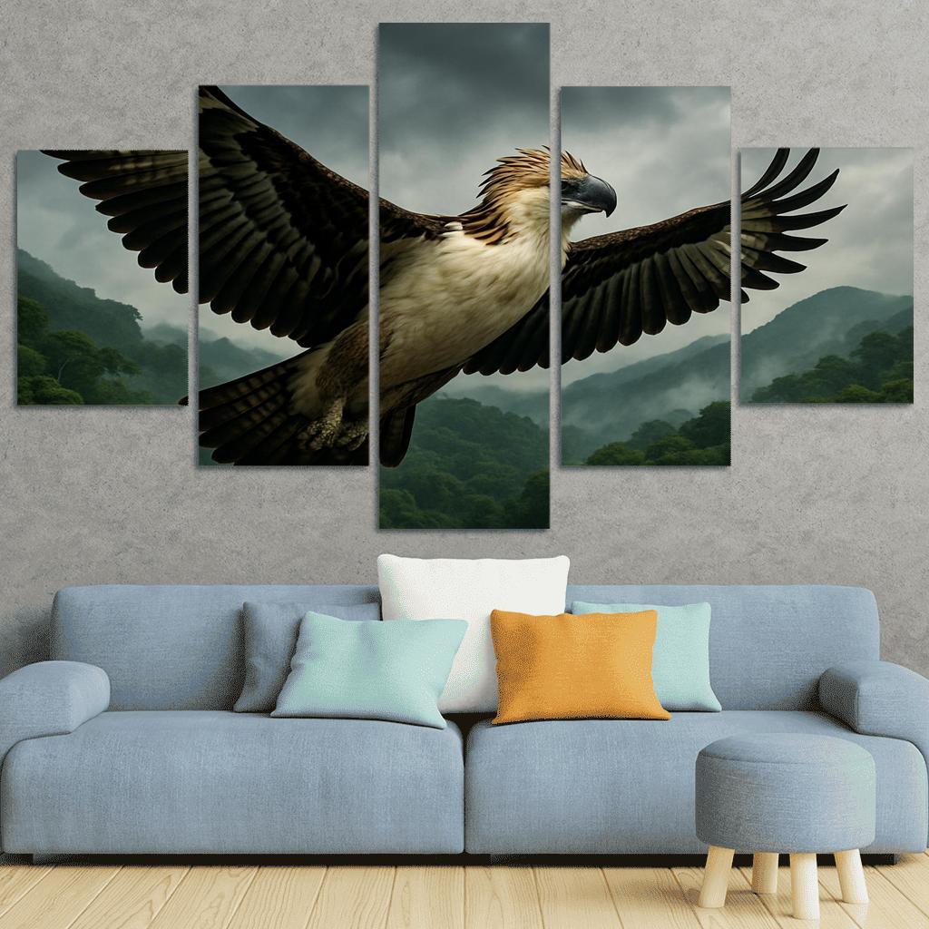 The Regal Philippine Eagle Above Emerald Rainforest wall decor