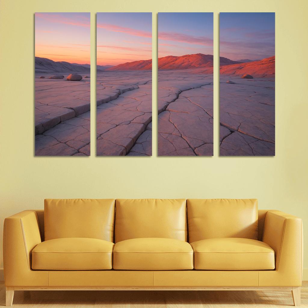 Celestial Dawn Over Quartz Plateau custom paintings frame