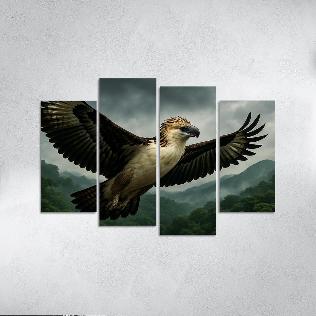 The Regal Philippine Eagle Above Emerald Rainforest wall decor