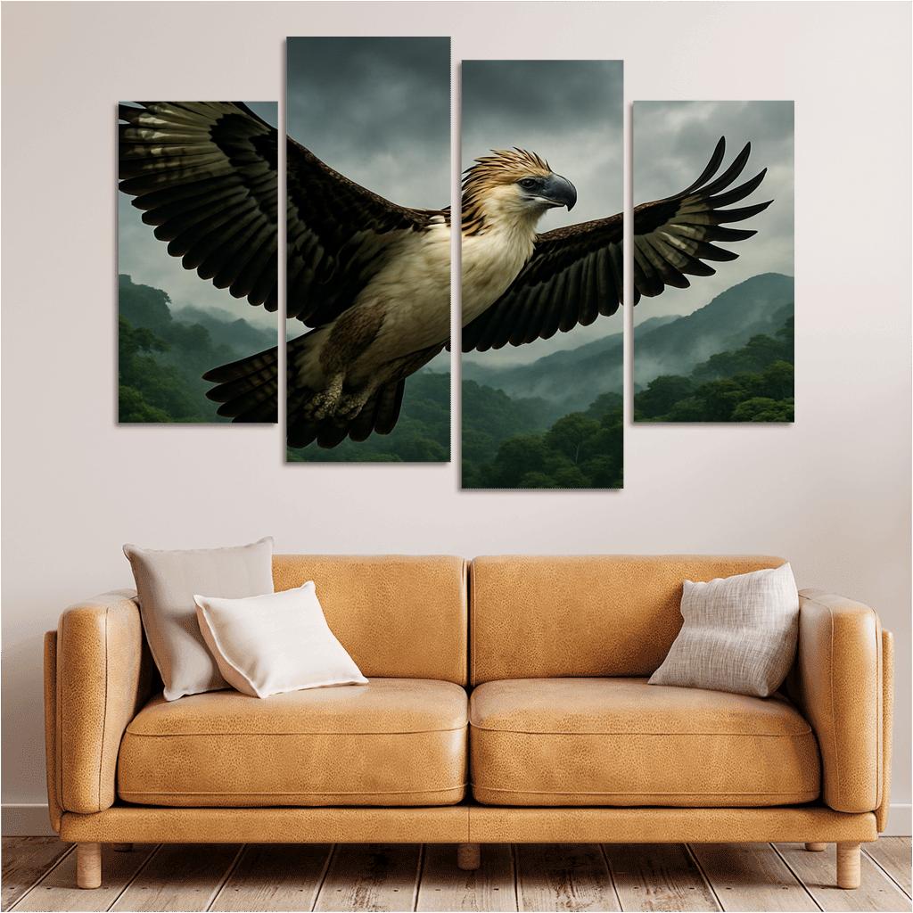 The Regal Philippine Eagle Above Emerald Rainforest wall decor