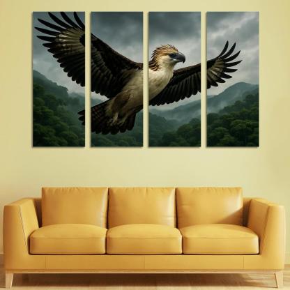 The Regal Philippine Eagle Above Emerald Rainforest wall decor