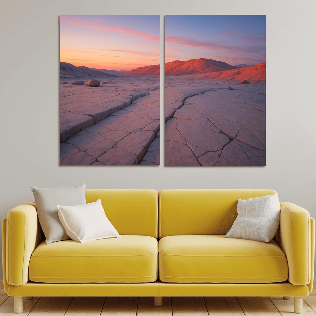 Celestial Dawn Over Quartz Plateau custom paintings frame
