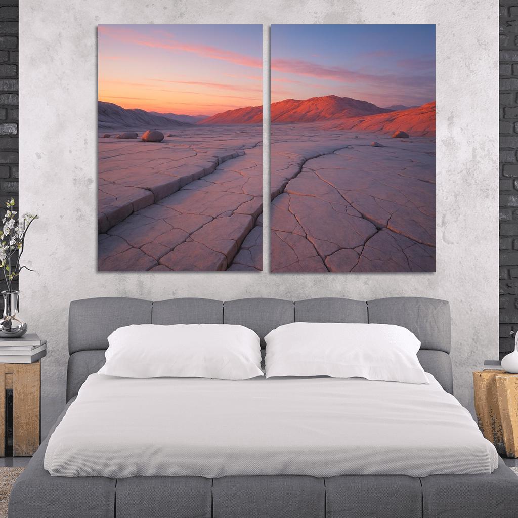 Celestial Dawn Over Quartz Plateau custom paintings frame