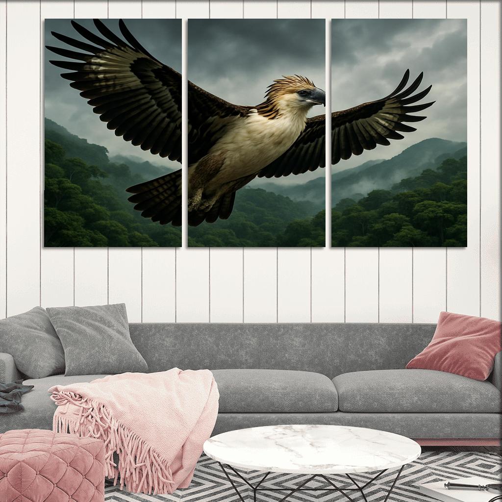 The Regal Philippine Eagle Above Emerald Rainforest wall decor