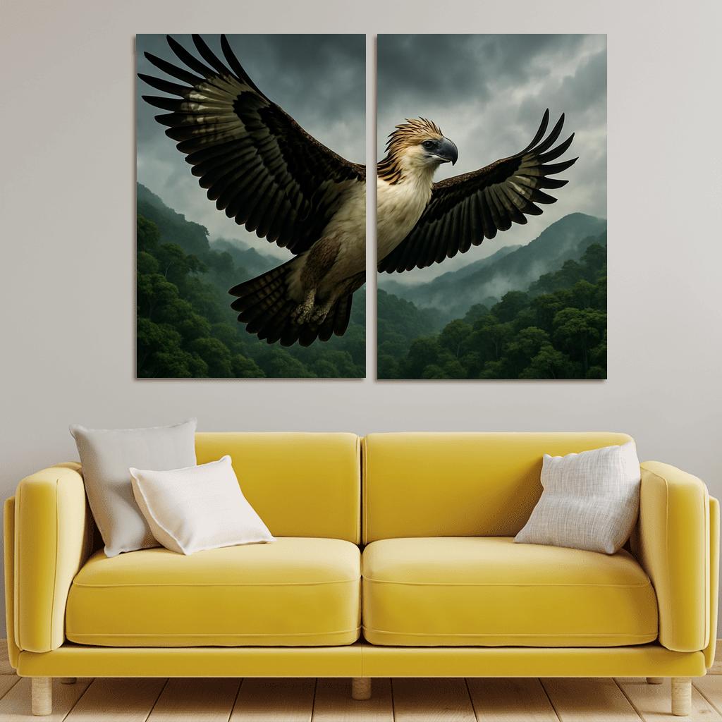 The Regal Philippine Eagle Above Emerald Rainforest wall decor