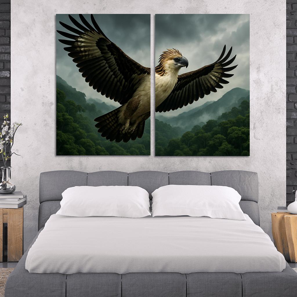 The Regal Philippine Eagle Above Emerald Rainforest wall decor
