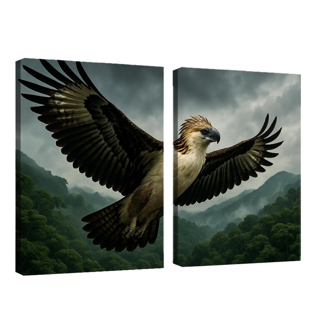 The Regal Philippine Eagle Above Emerald Rainforest wall decor