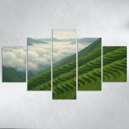 Emerald Terraces Above The Cloud Sea oil paintings frame