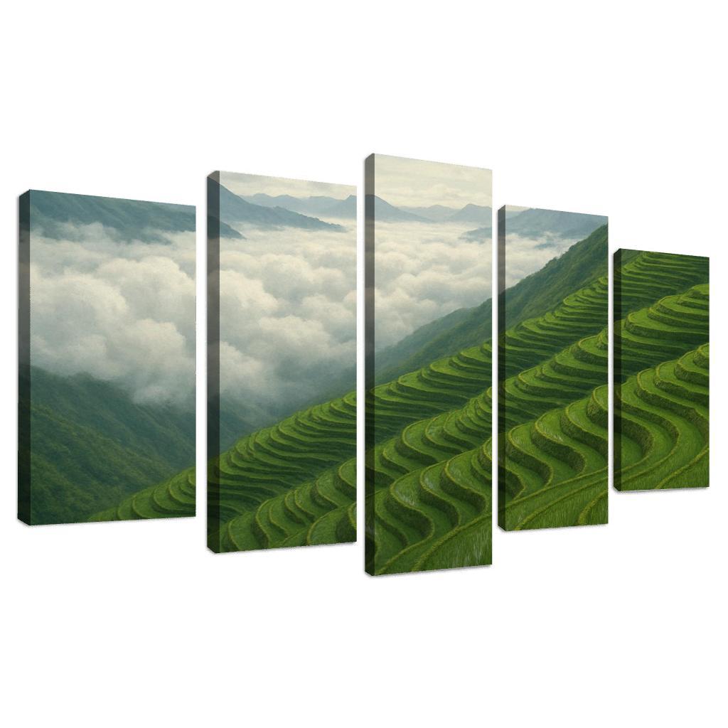 Emerald Terraces Above The Cloud Sea oil paintings frame
