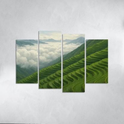Emerald Terraces Above The Cloud Sea oil paintings frame