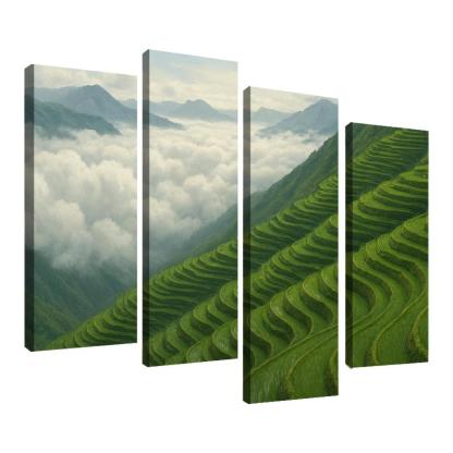 Emerald Terraces Above The Cloud Sea oil paintings frame