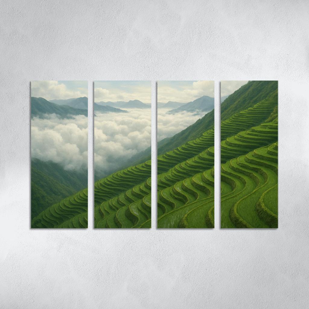 Emerald Terraces Above The Cloud Sea oil paintings frame