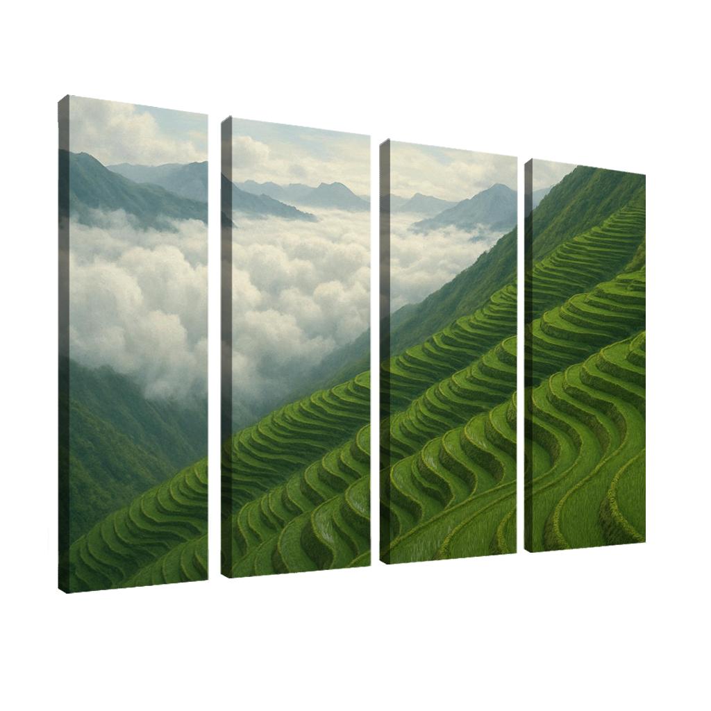 Emerald Terraces Above The Cloud Sea oil paintings frame