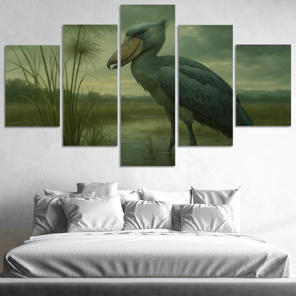 The Patient Shoebill In Papyrus Marsh modern paintings frame