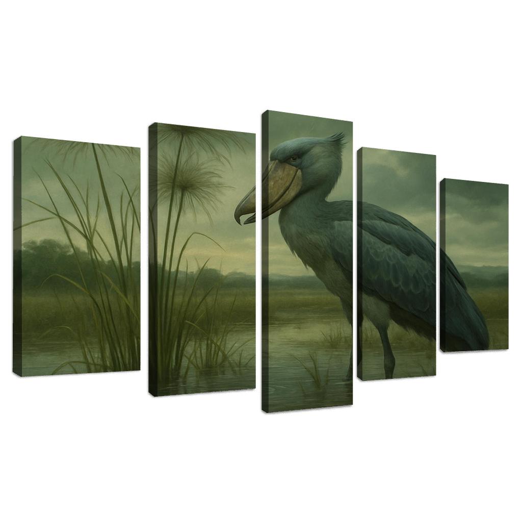 The Patient Shoebill In Papyrus Marsh modern paintings frame