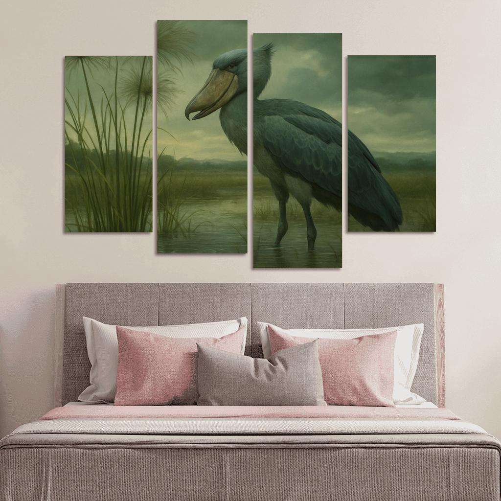 The Patient Shoebill In Papyrus Marsh modern paintings frame