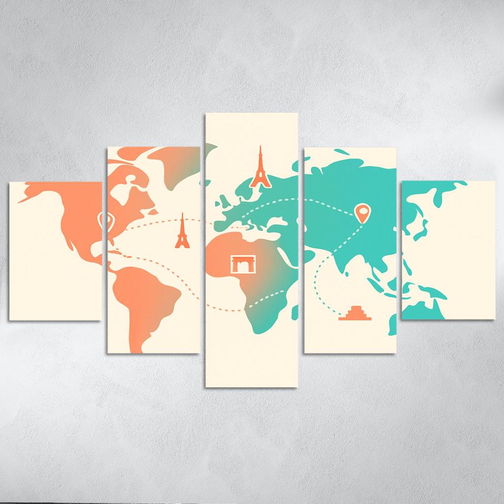 Ribbon Continents Flight Paths art trends