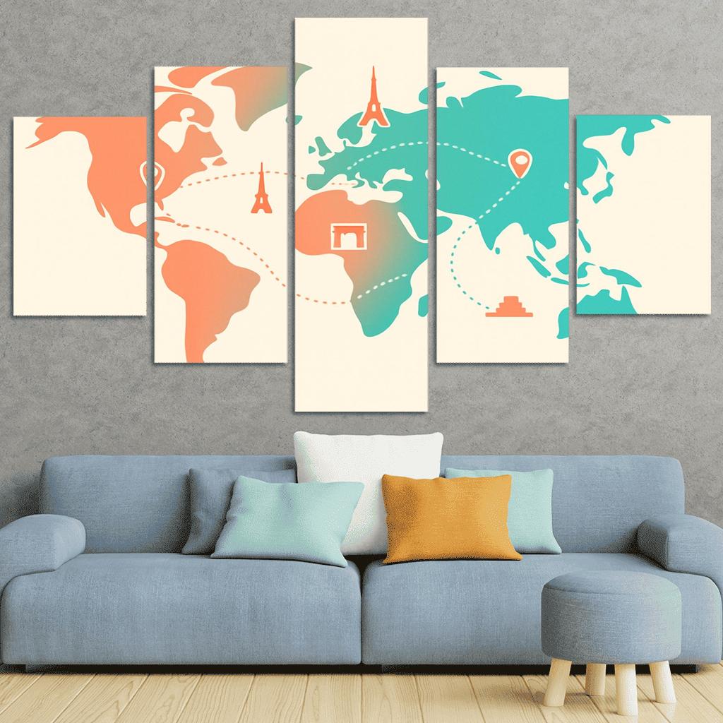Ribbon Continents Flight Paths art trends