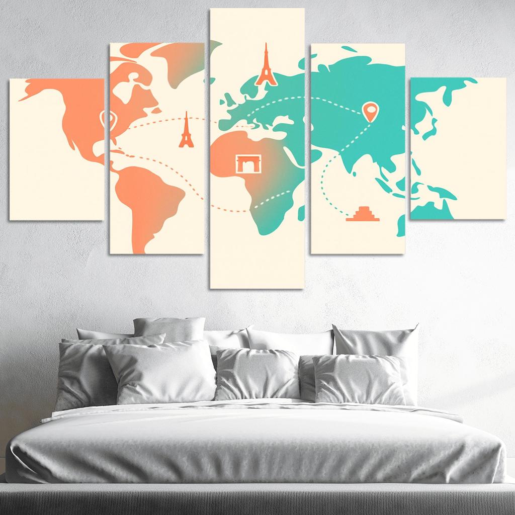 Ribbon Continents Flight Paths art trends