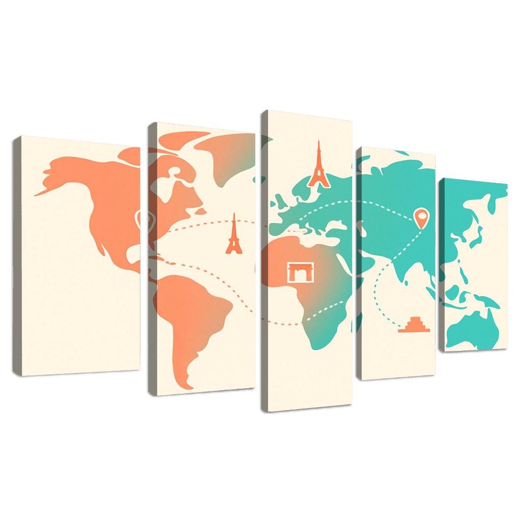 Ribbon Continents Flight Paths art trends