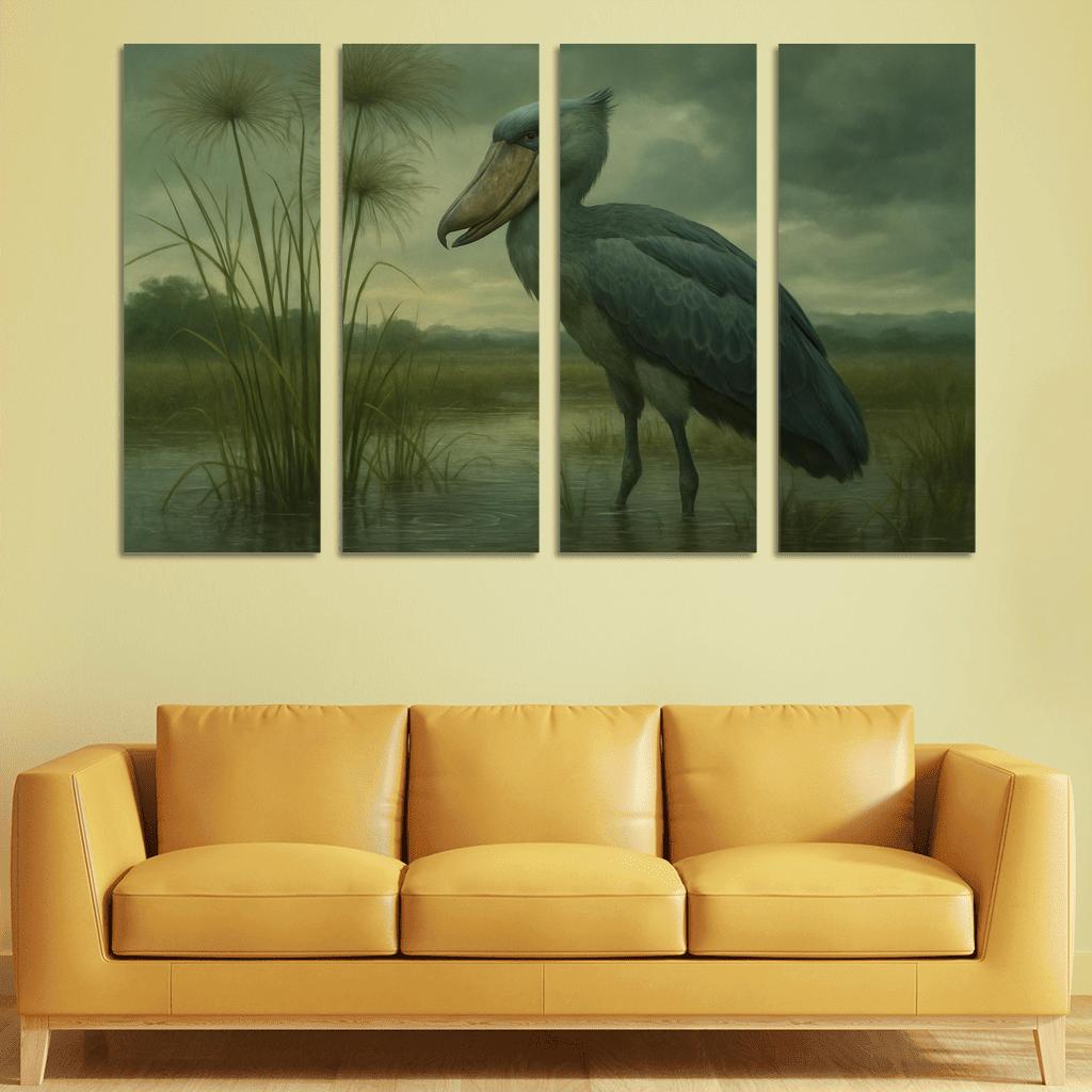 The Patient Shoebill In Papyrus Marsh modern paintings frame