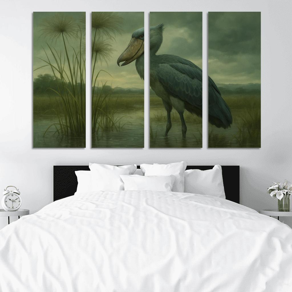 The Patient Shoebill In Papyrus Marsh modern paintings frame