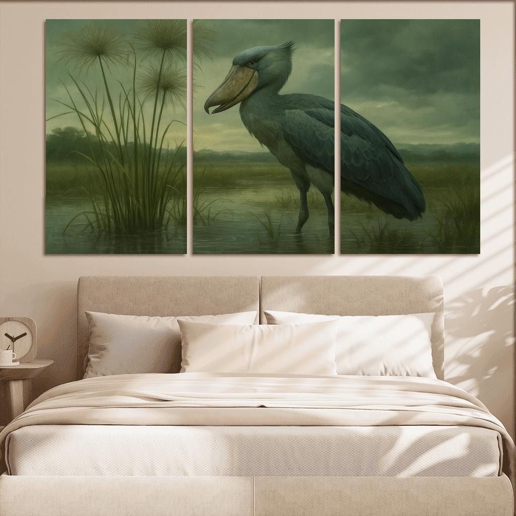 The Patient Shoebill In Papyrus Marsh modern paintings frame
