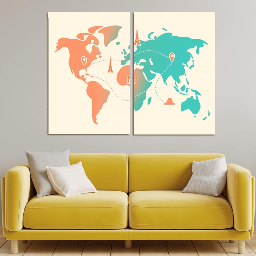 Ribbon Continents Flight Paths art trends