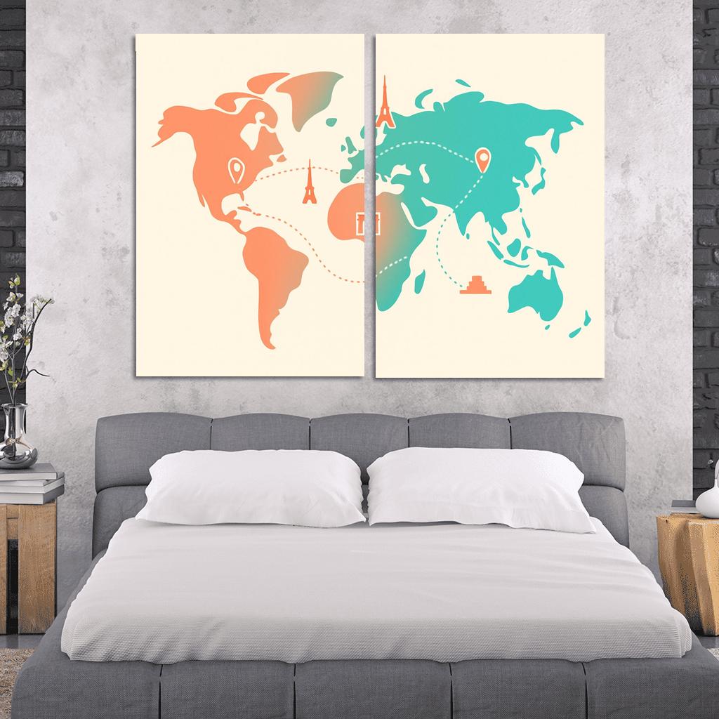 Ribbon Continents Flight Paths art trends