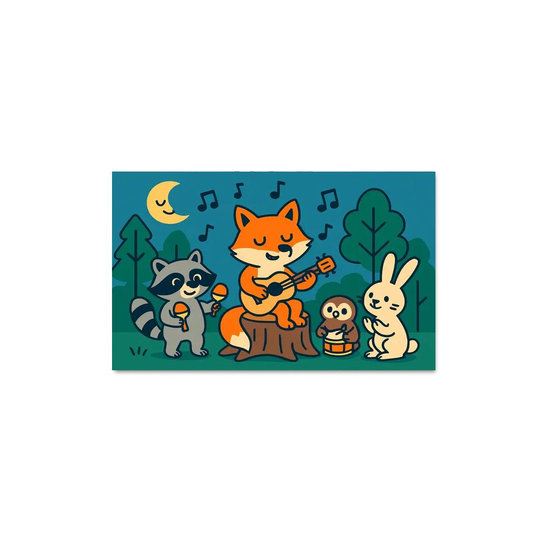 Moonlight Music With Forest Friends wall art