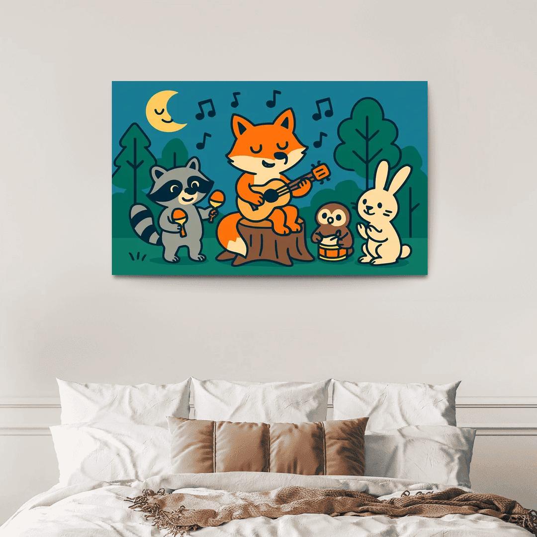 Moonlight Music With Forest Friends wall art