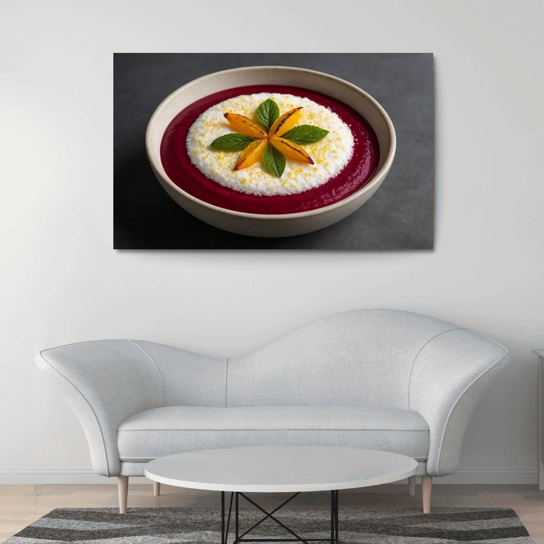 Ruby Beet Velvet Pudding With Citrus Snow home decor