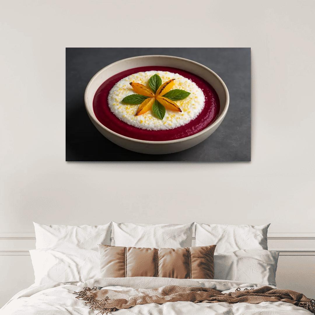 Ruby Beet Velvet Pudding With Citrus Snow home decor