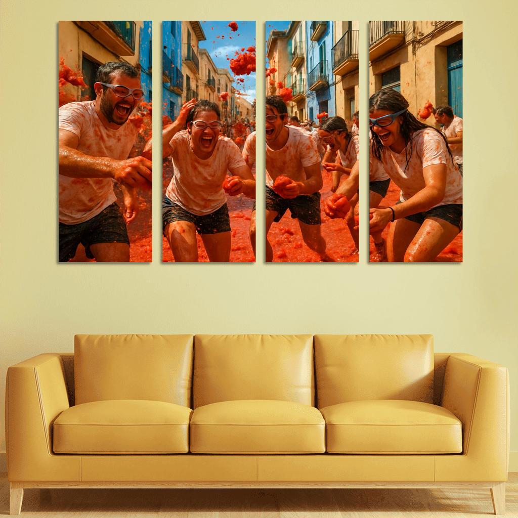 La Tomatina Festival Bunol Spain wall art