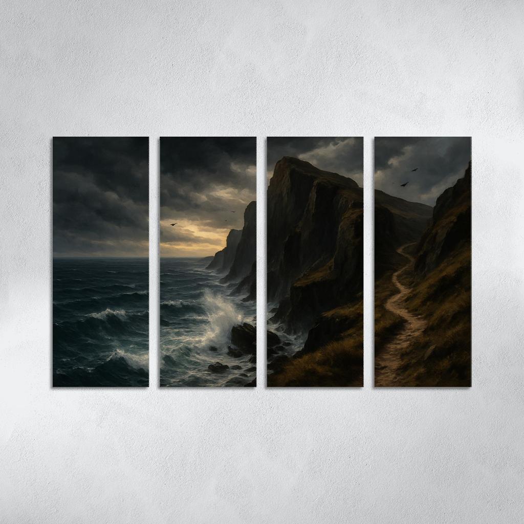 Stormbreaker Cliffs multi-panel paintings