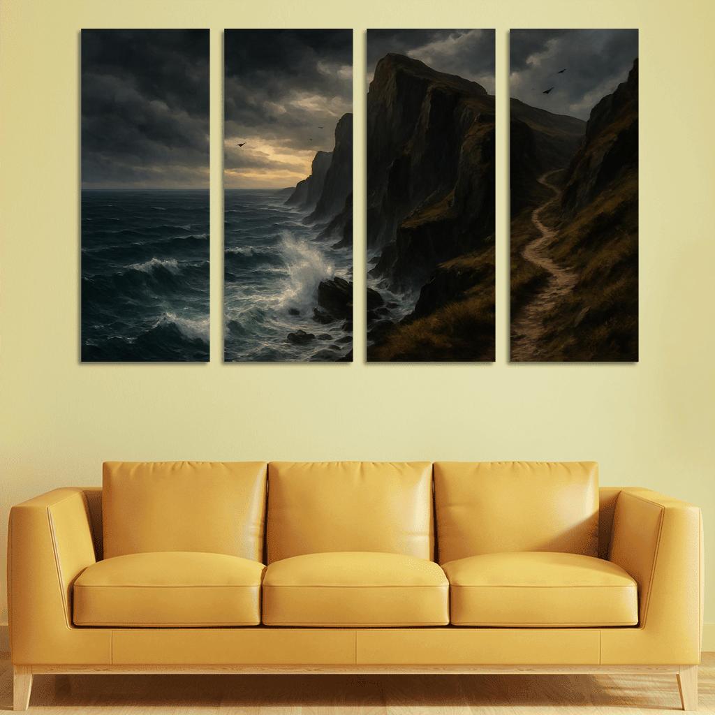 Stormbreaker Cliffs multi-panel paintings