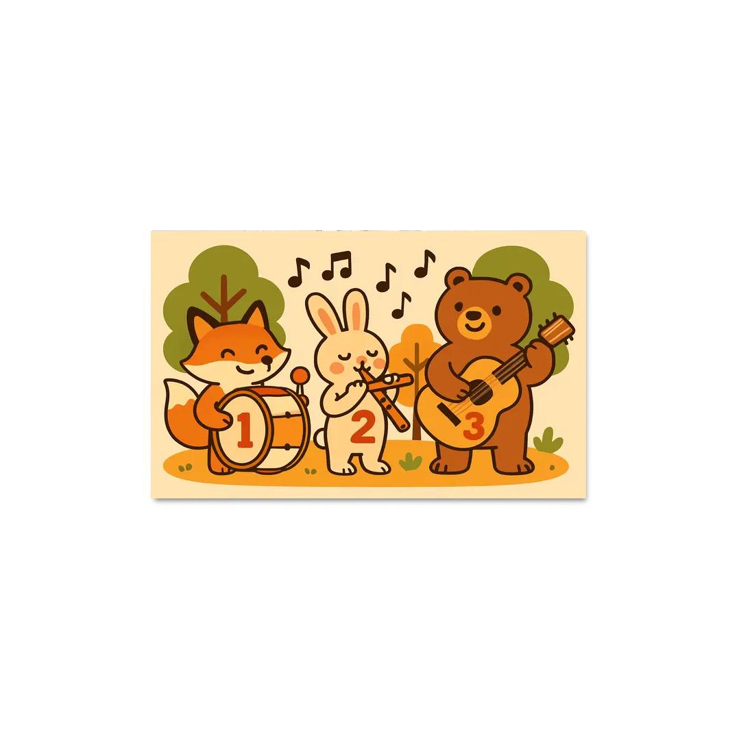 Forest Orchestra Of Counting Critters canvas paintings frame