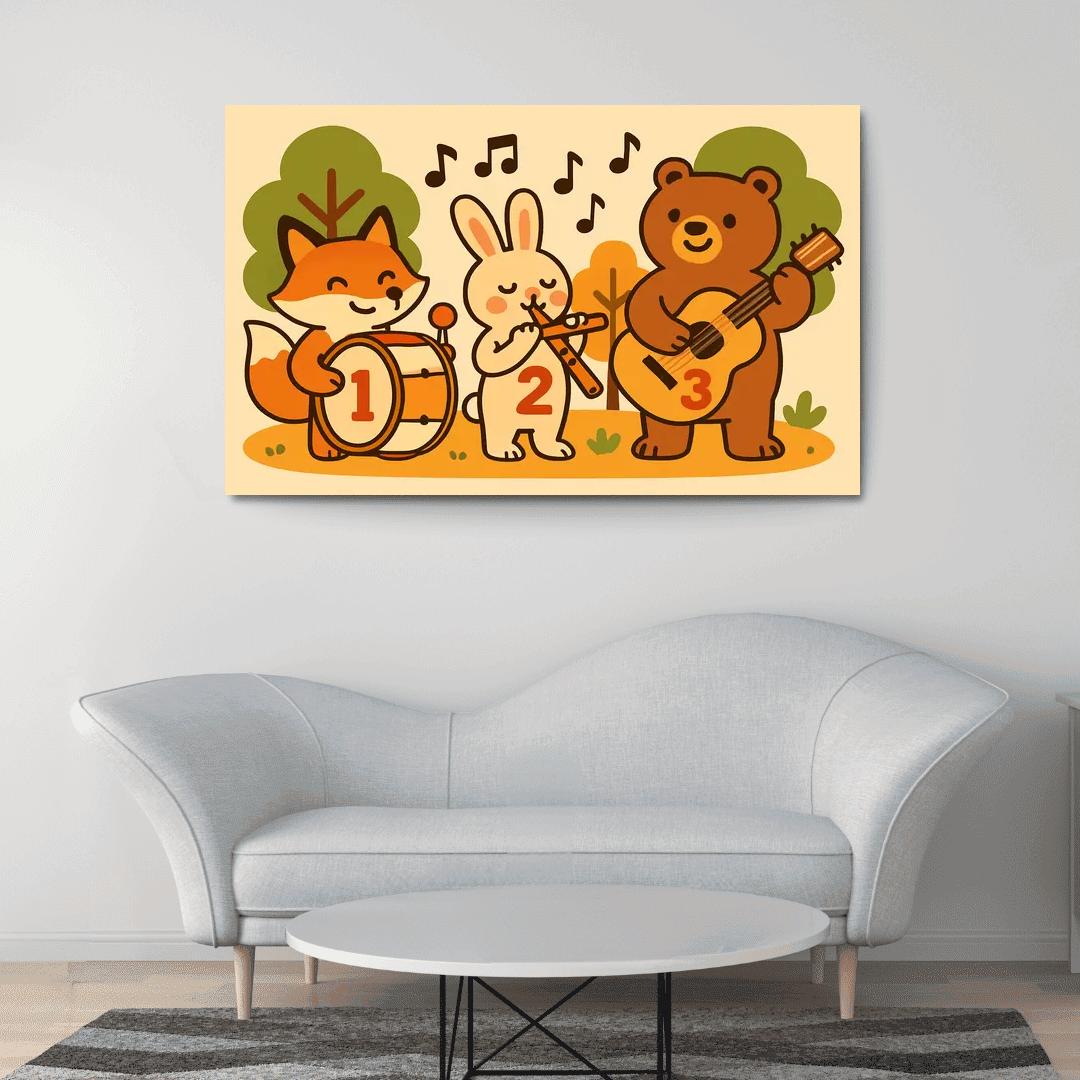 Forest Orchestra Of Counting Critters canvas paintings frame
