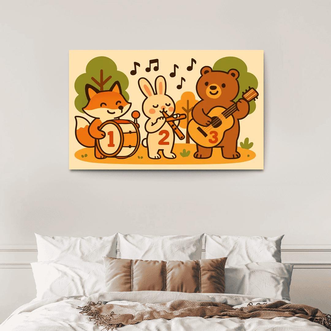 Forest Orchestra Of Counting Critters canvas paintings frame