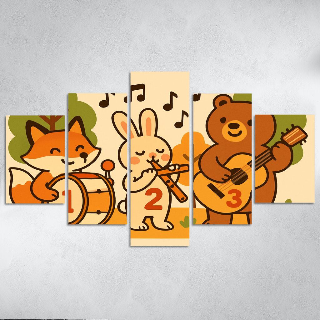 Forest Orchestra Of Counting Critters canvas paintings frame