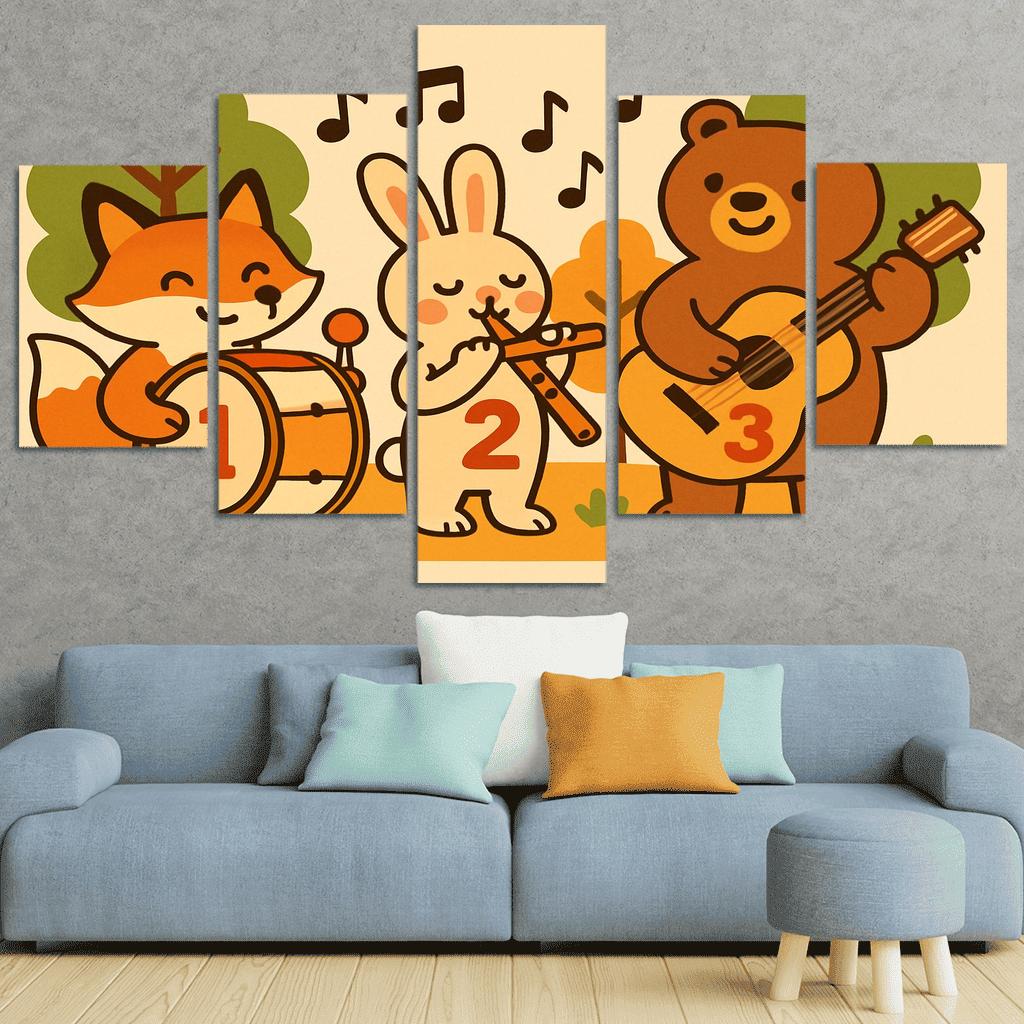 Forest Orchestra Of Counting Critters canvas paintings frame