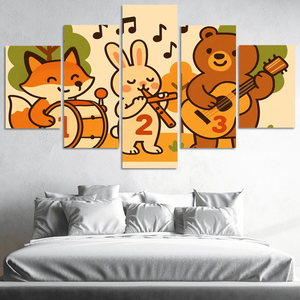 Forest Orchestra Of Counting Critters canvas paintings frame