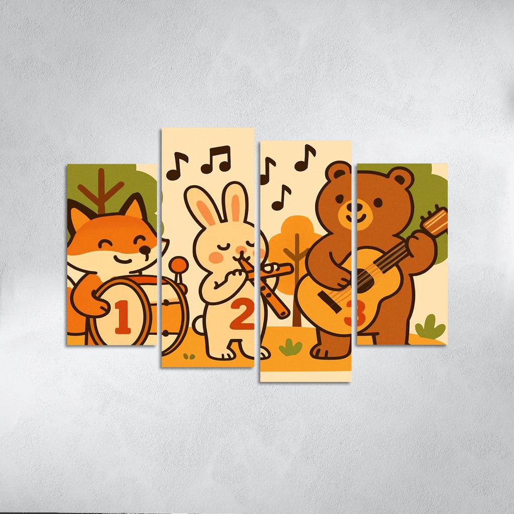 Forest Orchestra Of Counting Critters canvas paintings frame