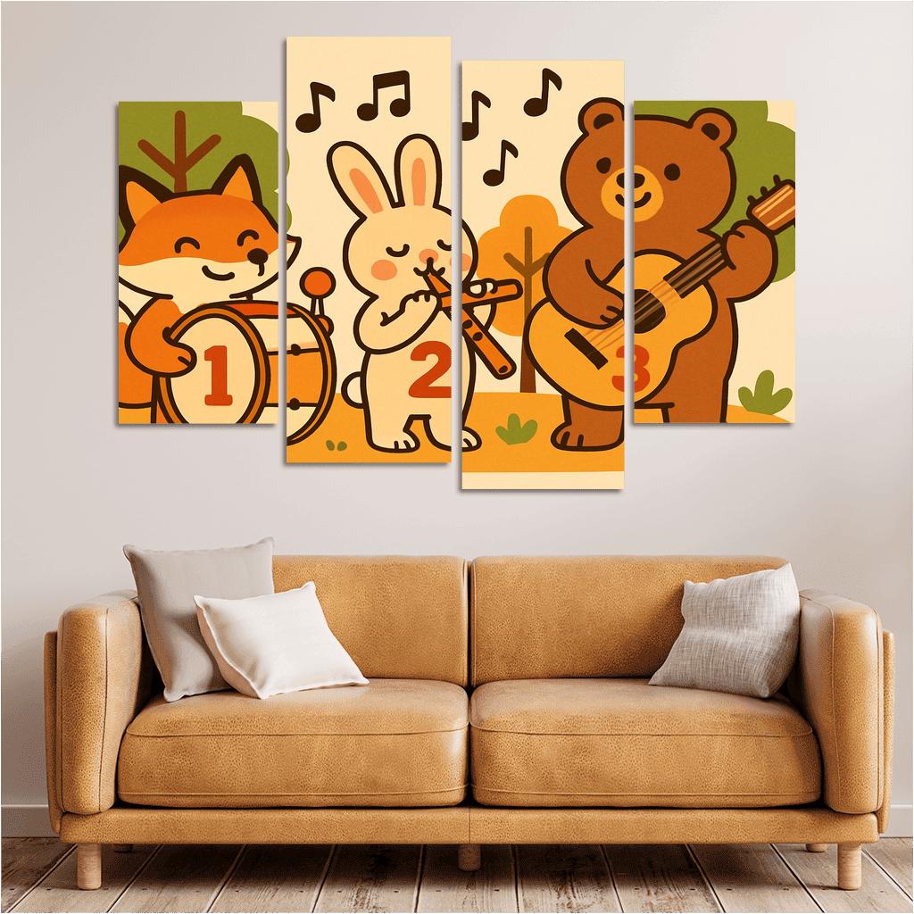 Forest Orchestra Of Counting Critters canvas paintings frame
